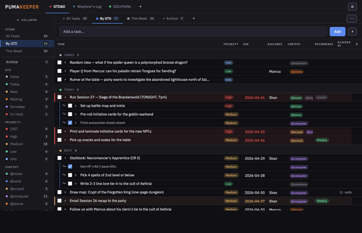 PumaKeeper screenshot